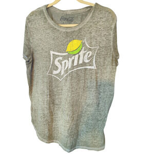 SPRITE Green Burnout Style Short Sleeve Logo Graphic T-Shirt Women's Size XL